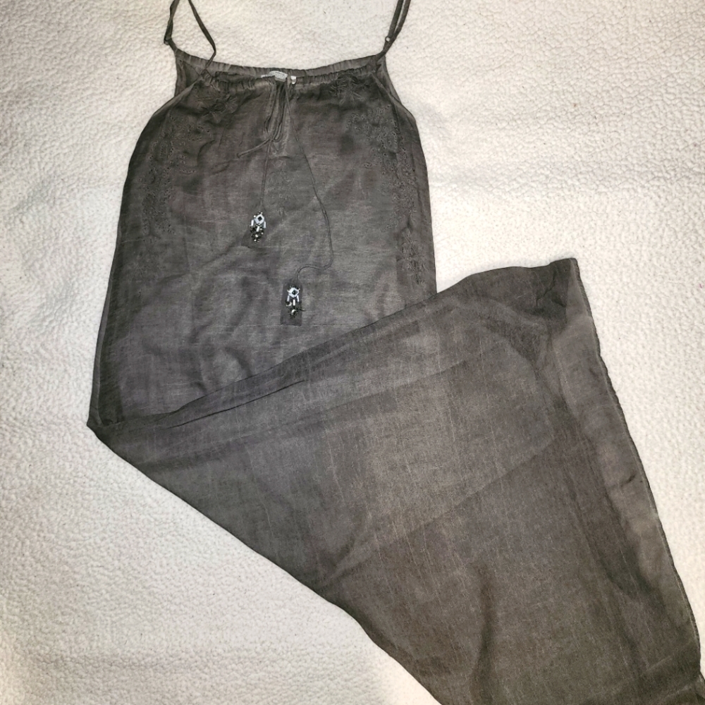 Gorgeous Boho Chic Slate Grey Colored Maxi Dress Small - Picture 4 of 16